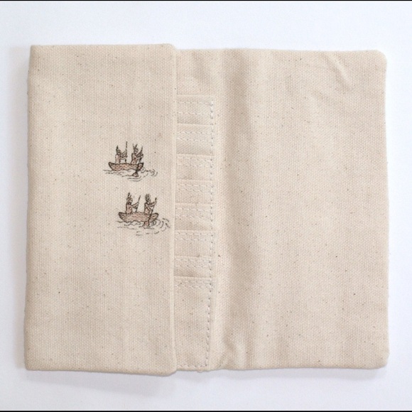 Wallet w/ hand drawn natives in canoe on the ocean - Picture 4 of 6